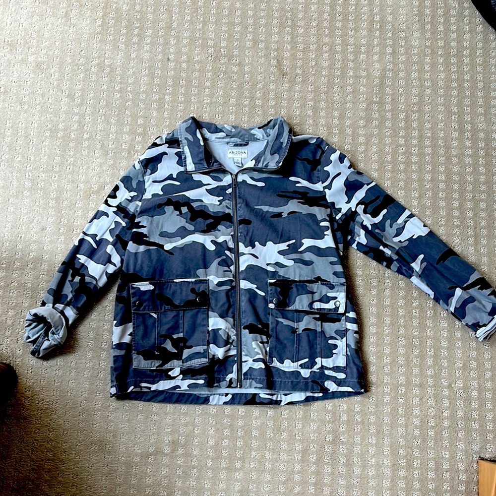 Grey camouflage zip up jacket